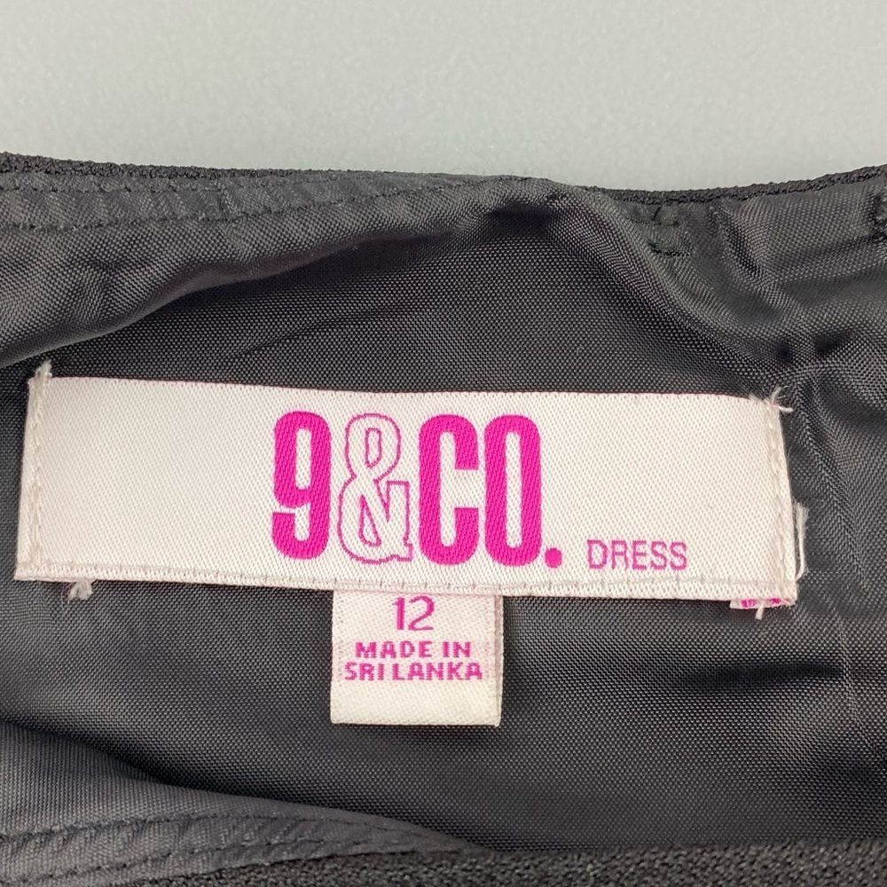 NWT 9 & Co. Day to Dinner LBD little black dress with pink belt wms sz 12 - Picture 3 of 12